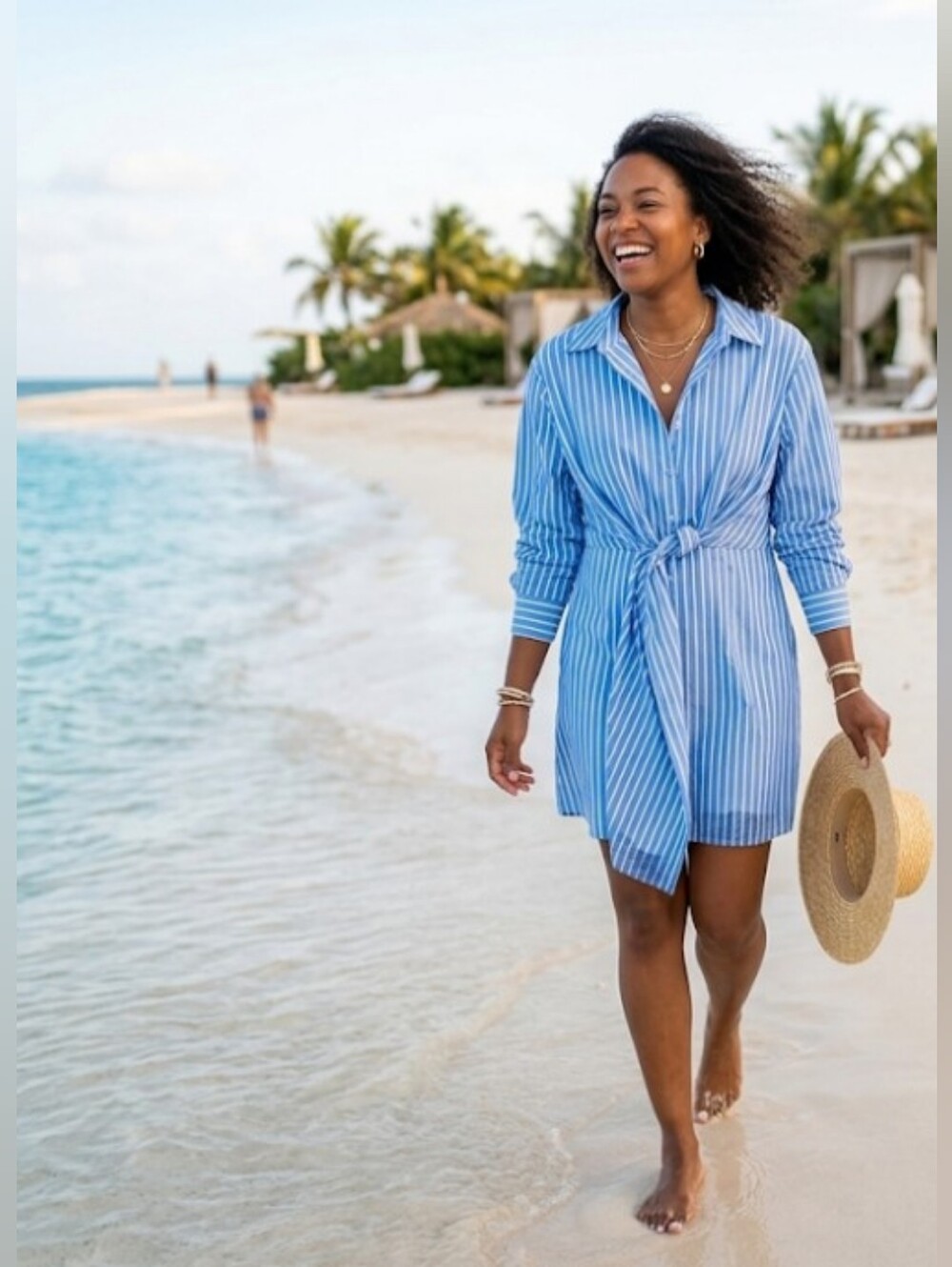 Steve Madden Nadia Stripe Twist Front Shirtdress